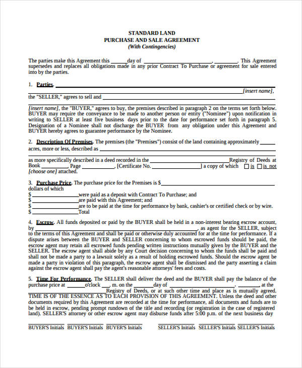 land purchase contract agreement form1