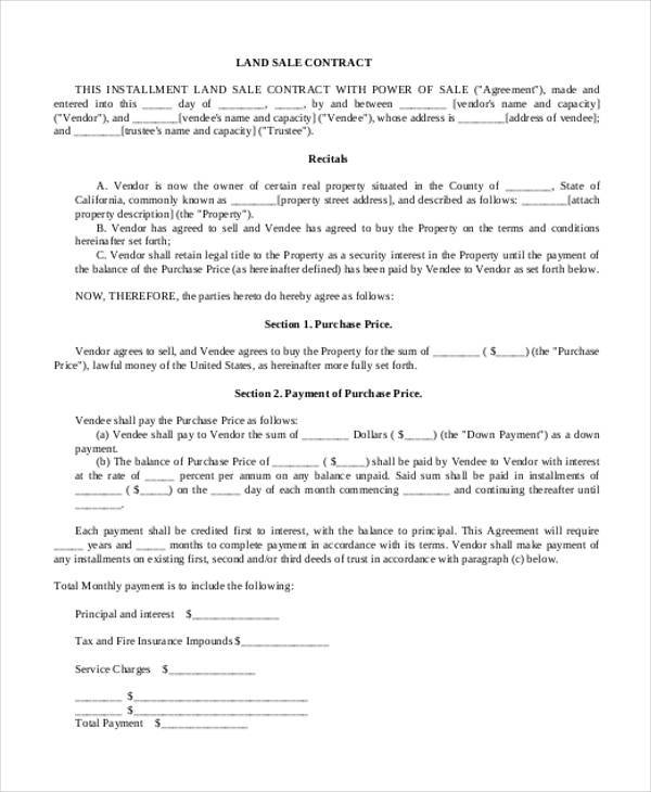 land sale contract form2