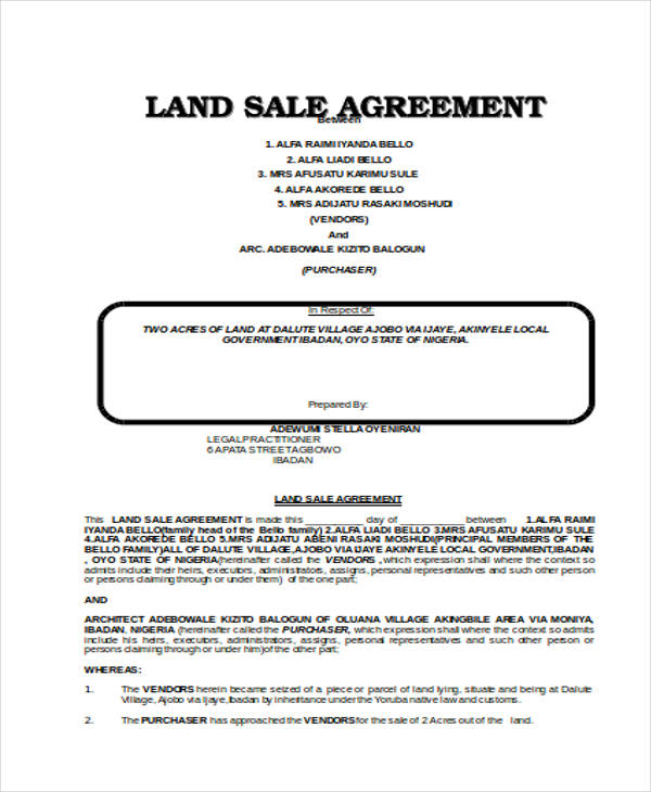 land sale receipt form