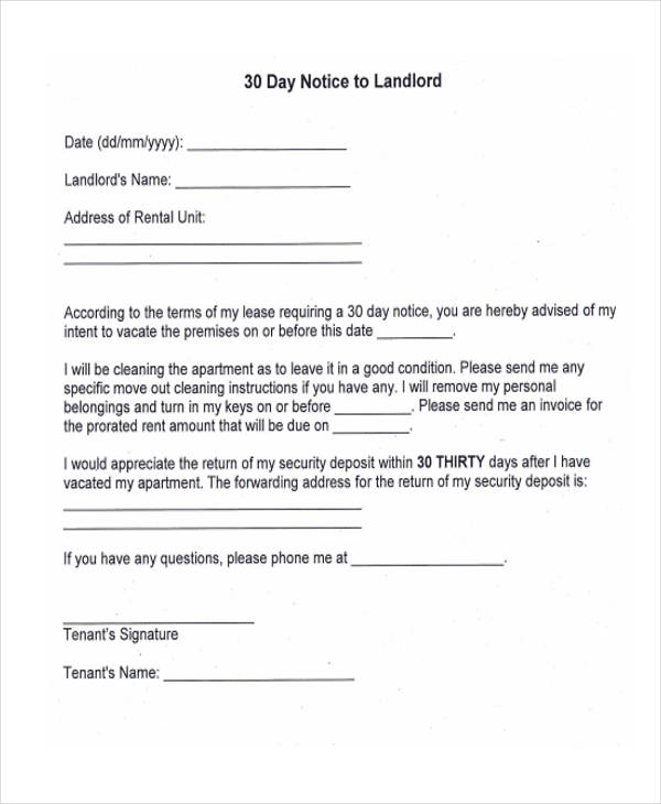 landlord notice in pdf
