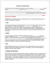 lease agreement form california