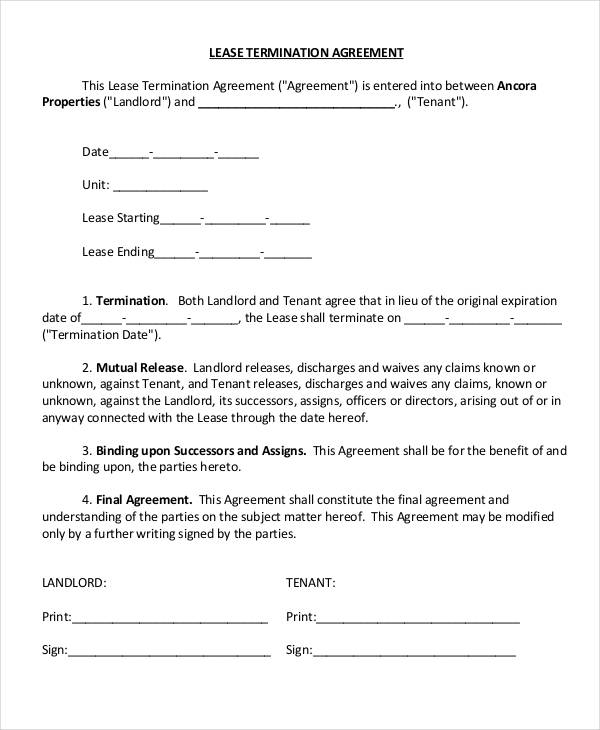 lease termination agreement in pdf