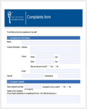 legal complaint sample form