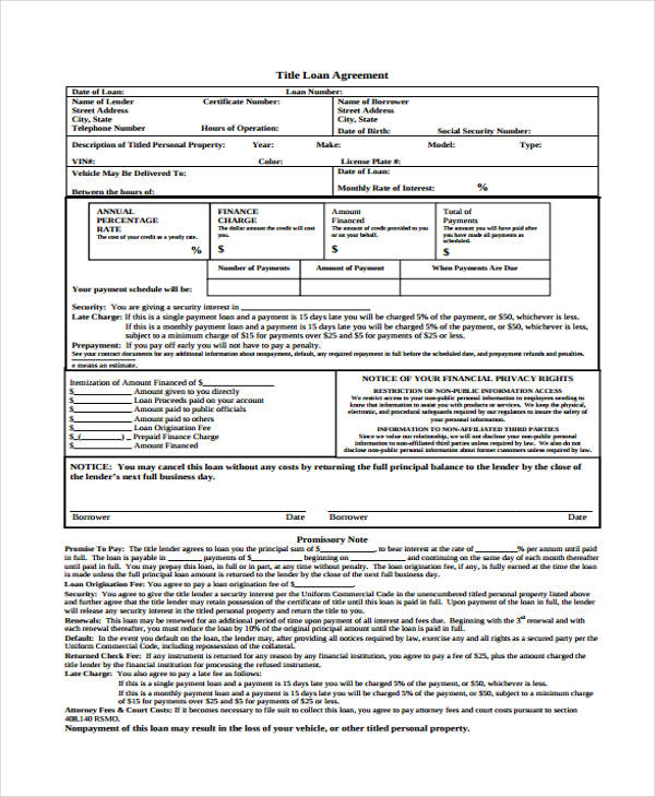 loan contract agreement