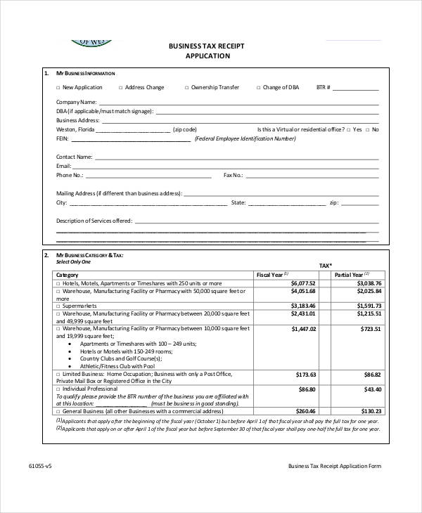 local business tax application