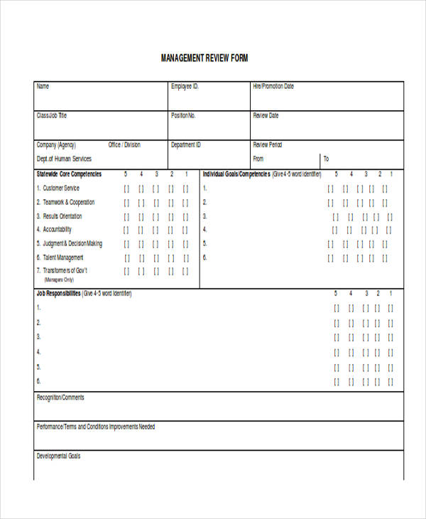 management review form