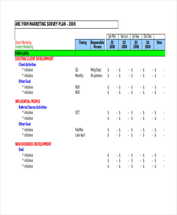 Market Survey Template Excel