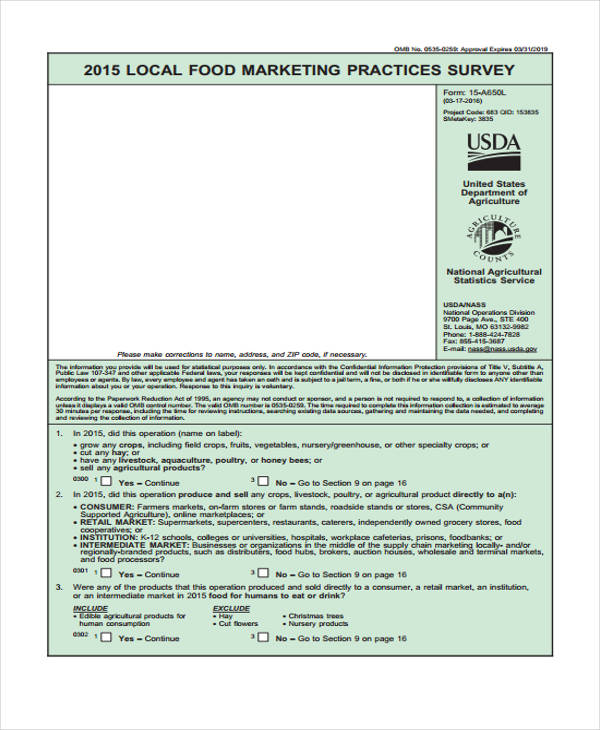 marketing practices survey form1