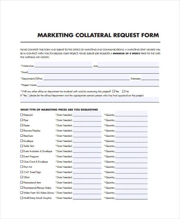 marketing request form