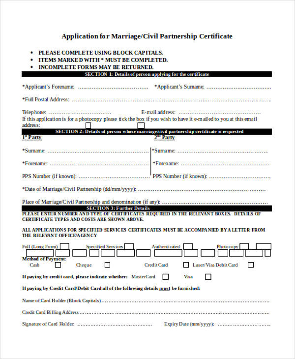 marriage certificate form doc