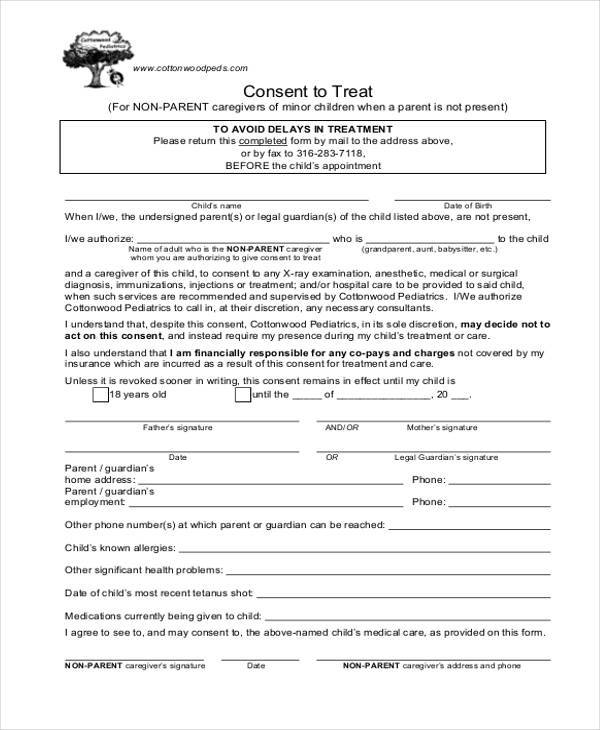 medical consent form for grandparents