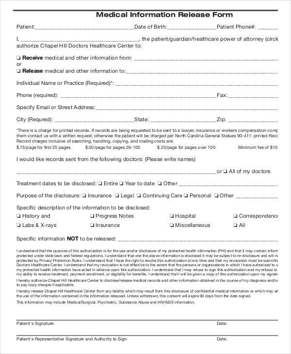 medical information release form1