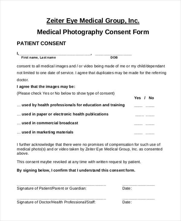 medical photo consent form