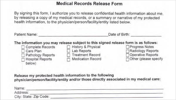 free 27 printable medical release forms in pdf excel ms word