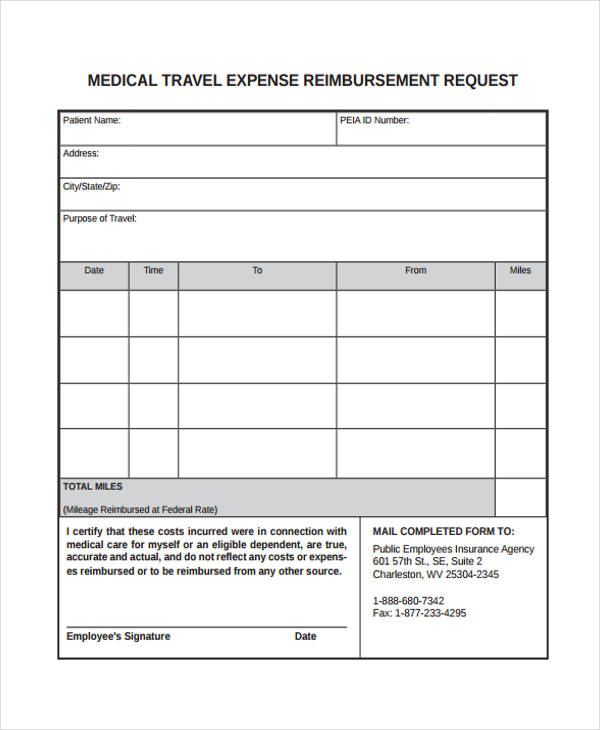 nhs travel reimbursement form