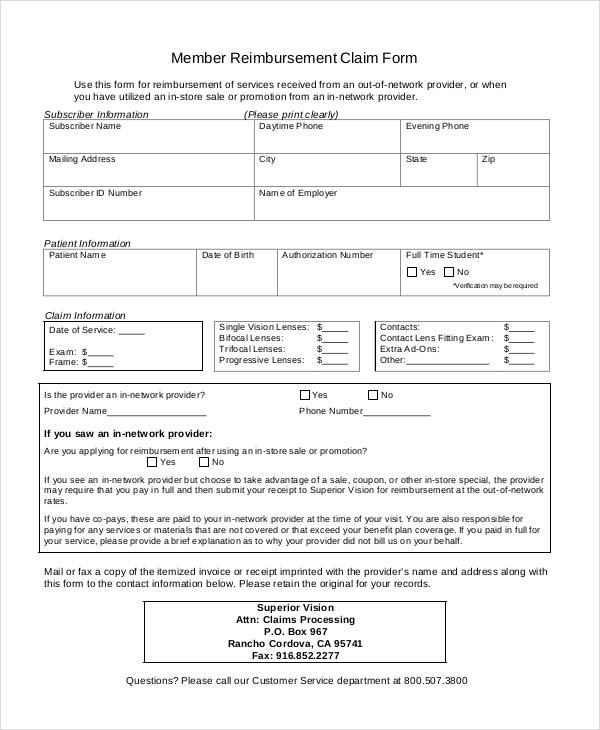 member reimbursement claim form1