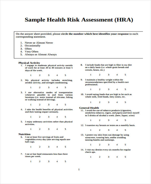 mental health risk assessment form