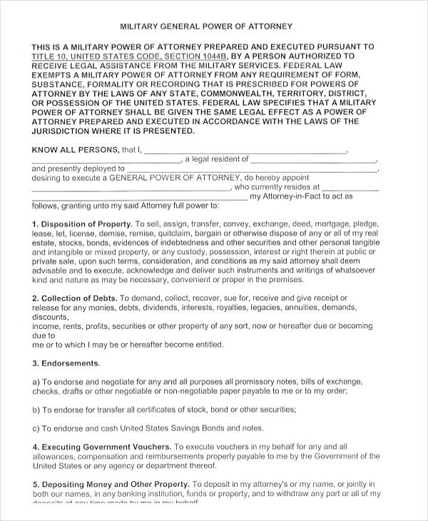 military general power of attorney form1