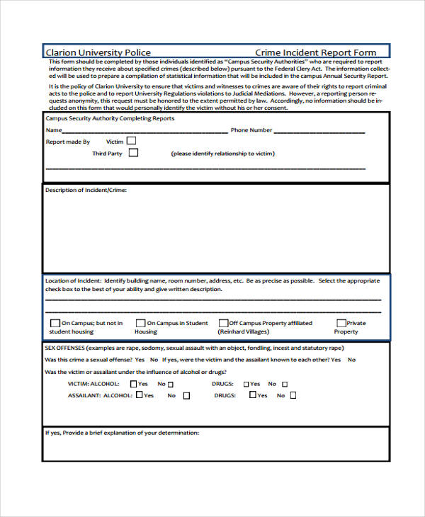 Police Incident Report Template from images.sampleforms.com