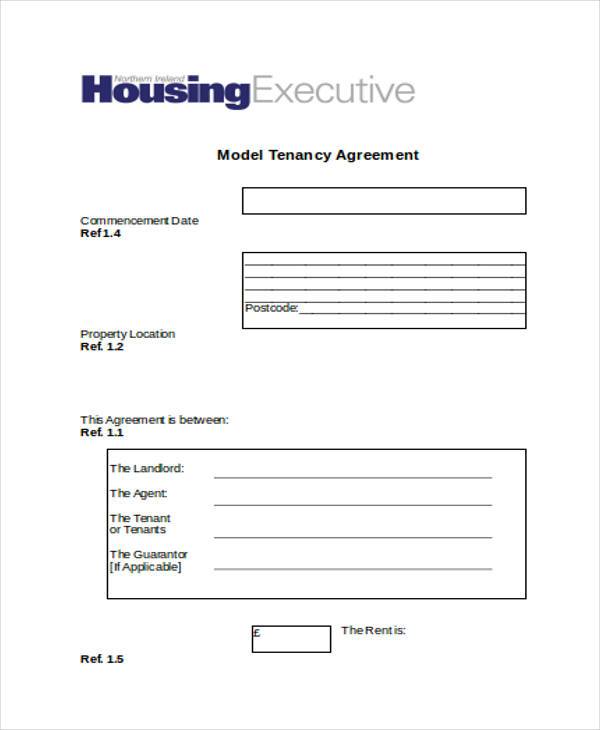 model tenancy agreement form