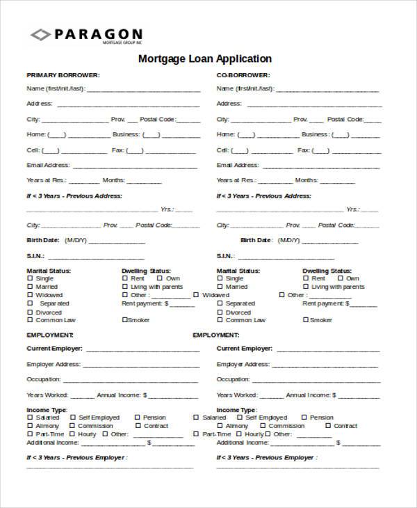 mortgage loan application form1