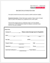 new employee authorization form