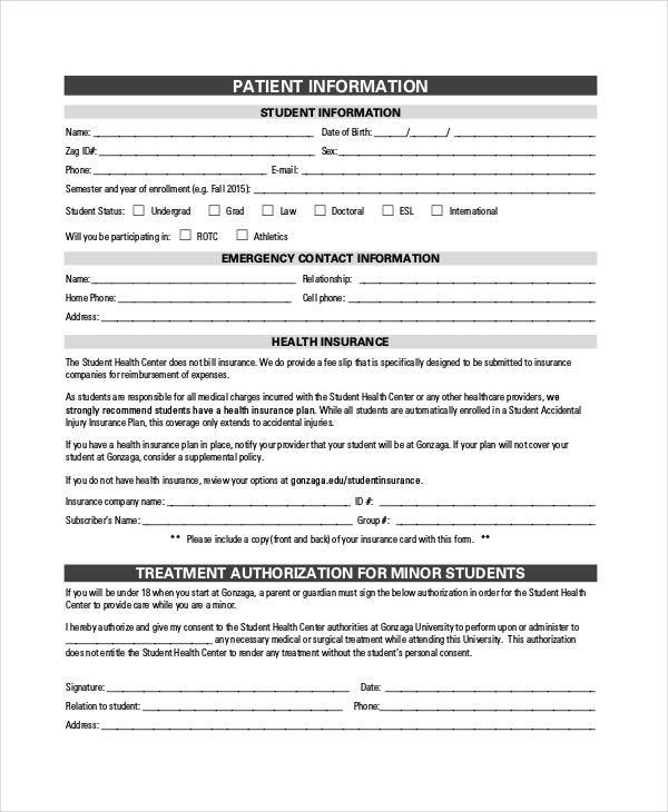 new student medical form