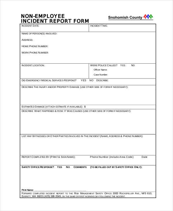 FREE 37+ Incident Report Forms in PDF | MS Word | Excel