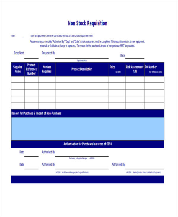 non stock requisition form1