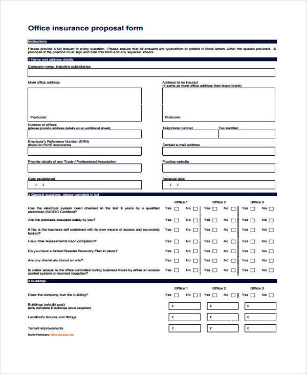 office insurance proposal form1