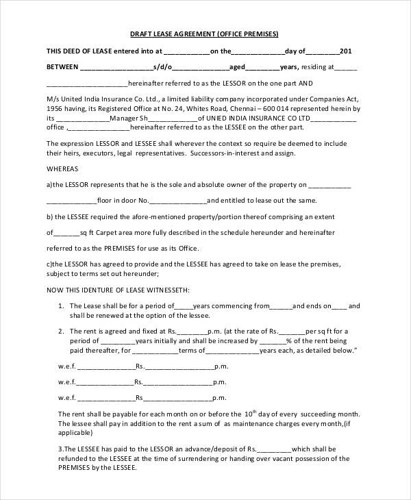 office lease agreement pdf