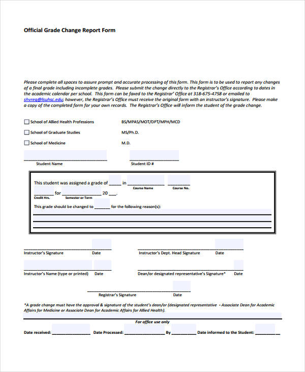 FREE 34 Printable Change Forms In PDF MS Word Excel