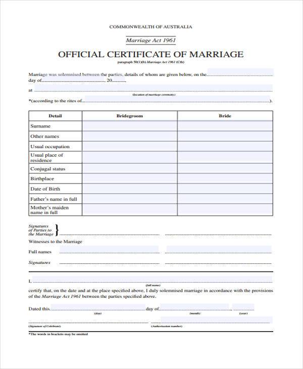 Free 8 Sample Marriage Contract Forms In Pdf Ms Word 6482