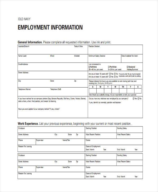 FREE 32+ Simple Job Application Forms in PDF | MS Word | Excel