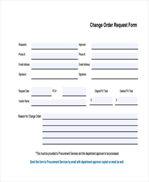 order change request form