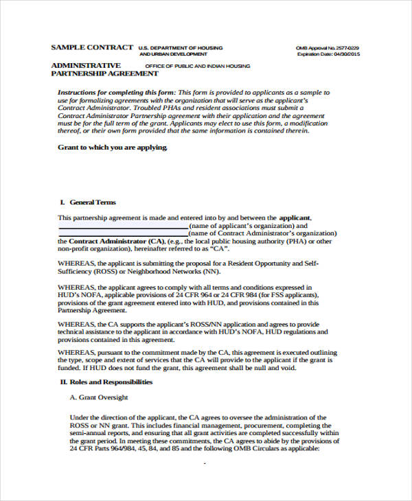 partnership agreement contract form