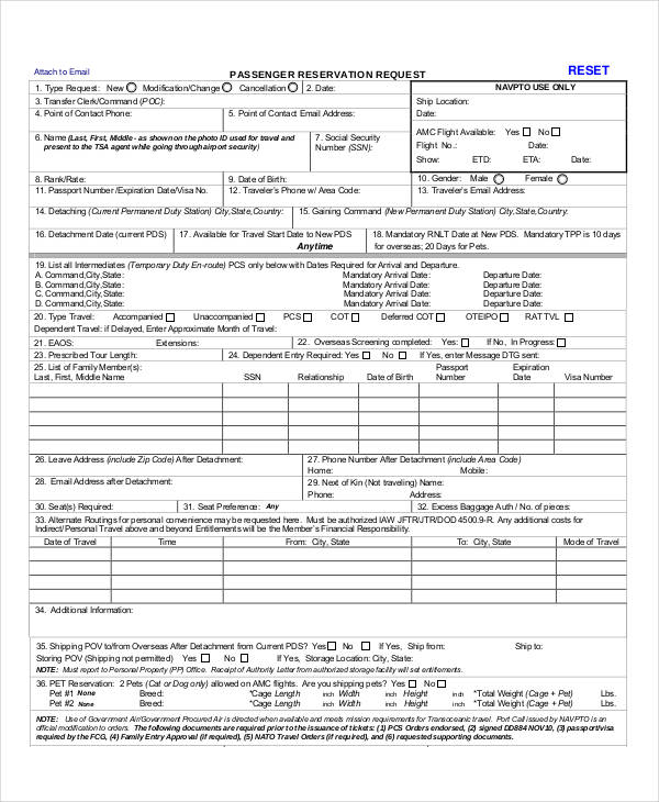 passenger reservation request form1