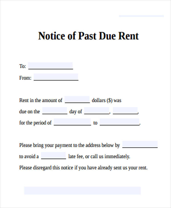Free Past Due Rent Notice Template Printable Templates