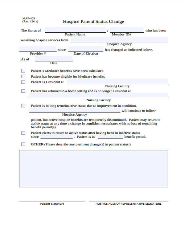 patient status change form1