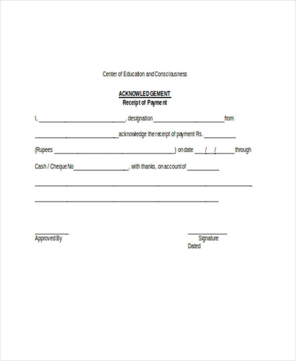 payment acknowledgement receipt form1