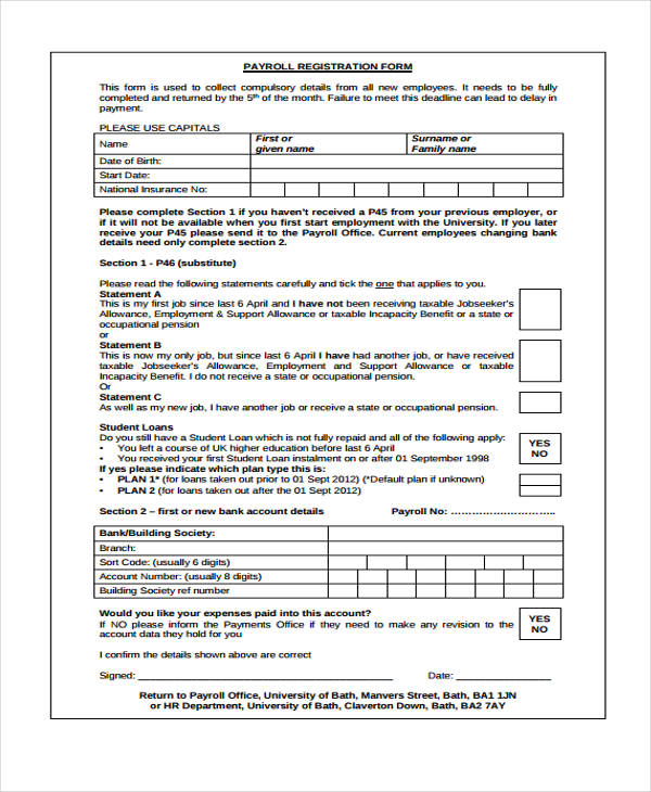 payroll register form in pdf