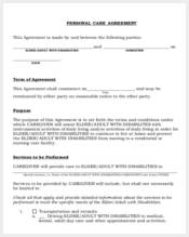 personal care agreement form
