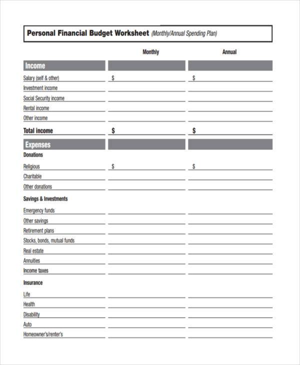 personal financial budget form3