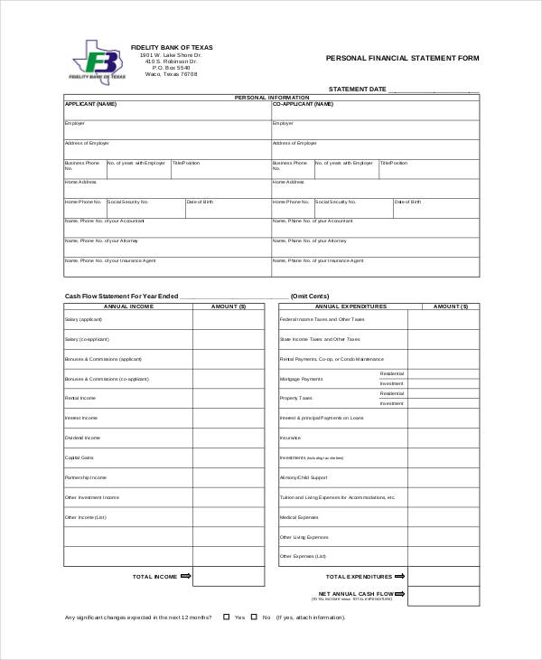 personal financial statement form6