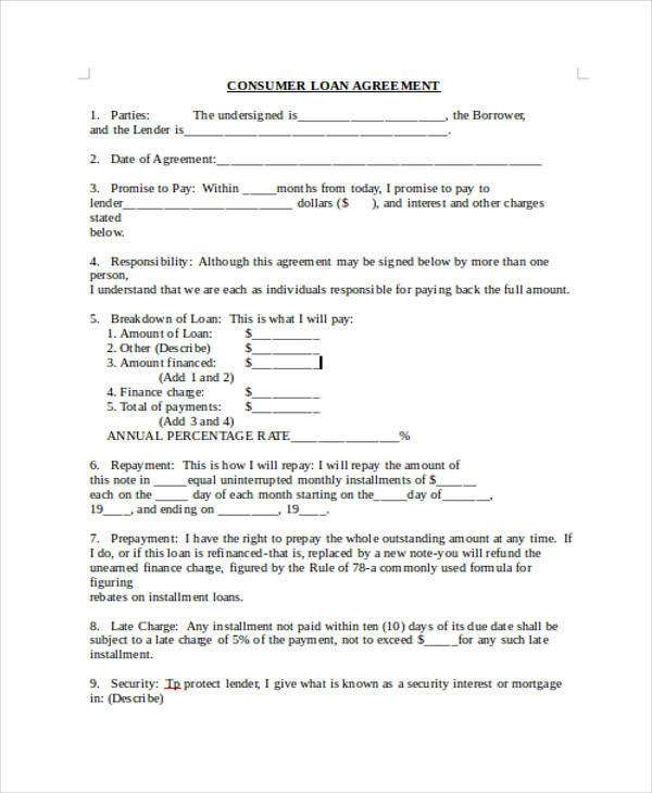 personal loan agreement doc