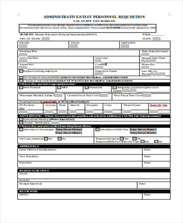 FREE 40+ Sample Requisition Forms in Excel PDF MS Word