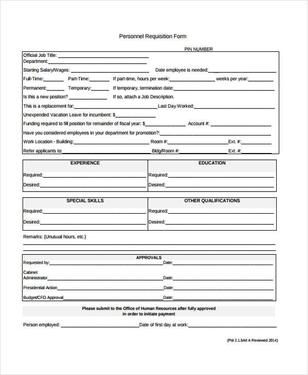 FREE 40+ Sample Requisition Forms in Excel PDF MS Word