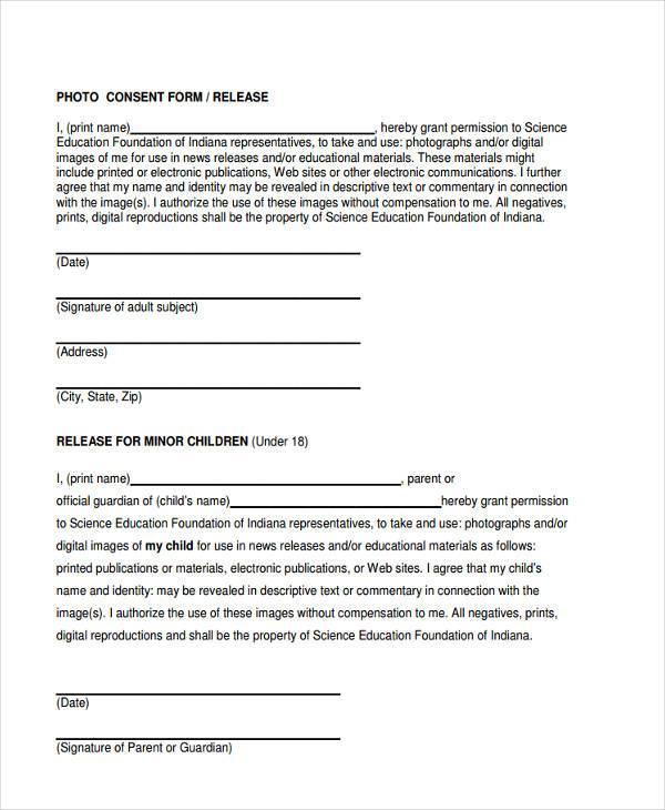 photo consent form release