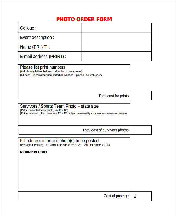 photo print order form