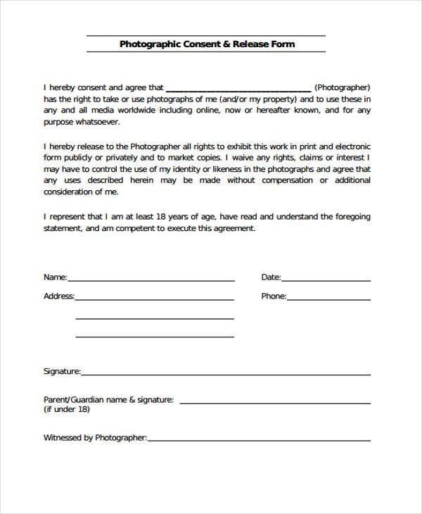 picture release consent form template